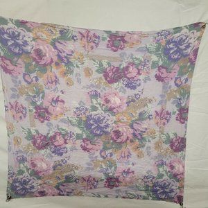 VINTAGE PURPLE FLORAL PRINT LADIES SCARF